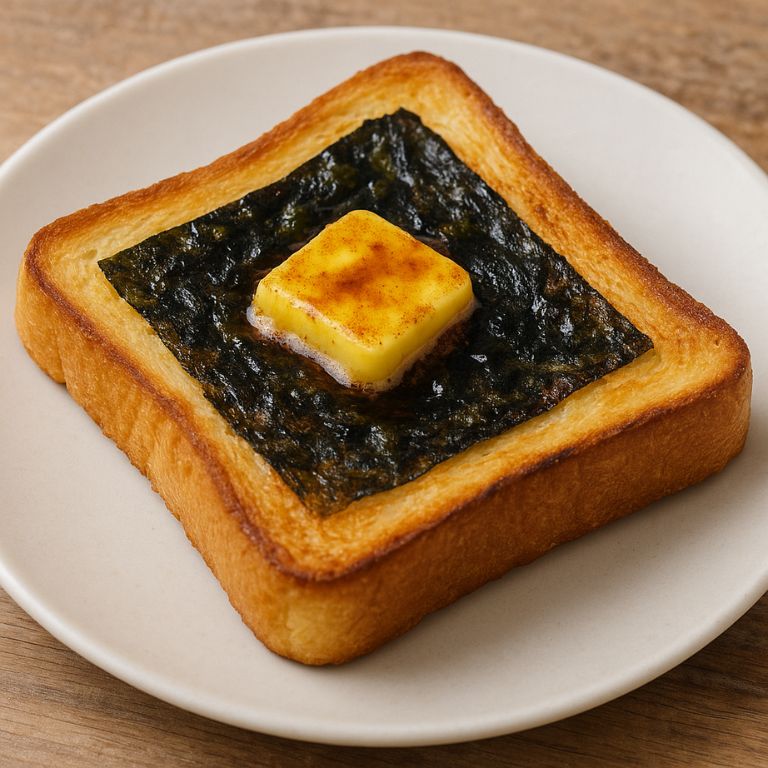 焼きのりにバターとしょうゆをのせたシンプルおつまみ