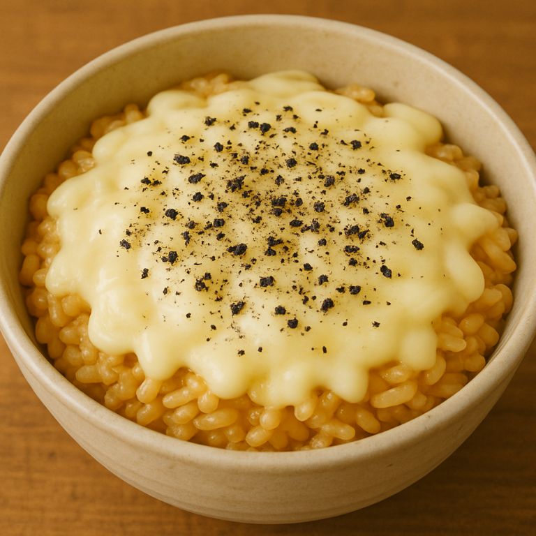 めんつゆとバターで味付けし黒こしょうをかけたご飯アレンジ
