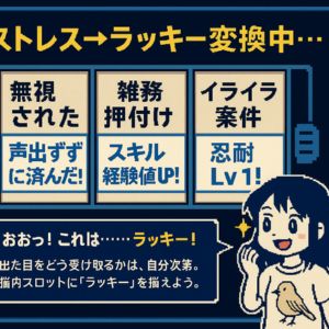 ラッキー変換ゲームで職場ストレスを逆変換