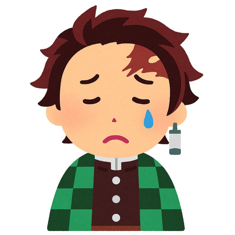 竈門炭治郎の悲しむ表情のイラスト