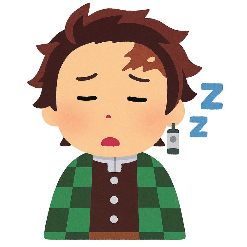 竈門炭治郎の眠い表情のイラスト