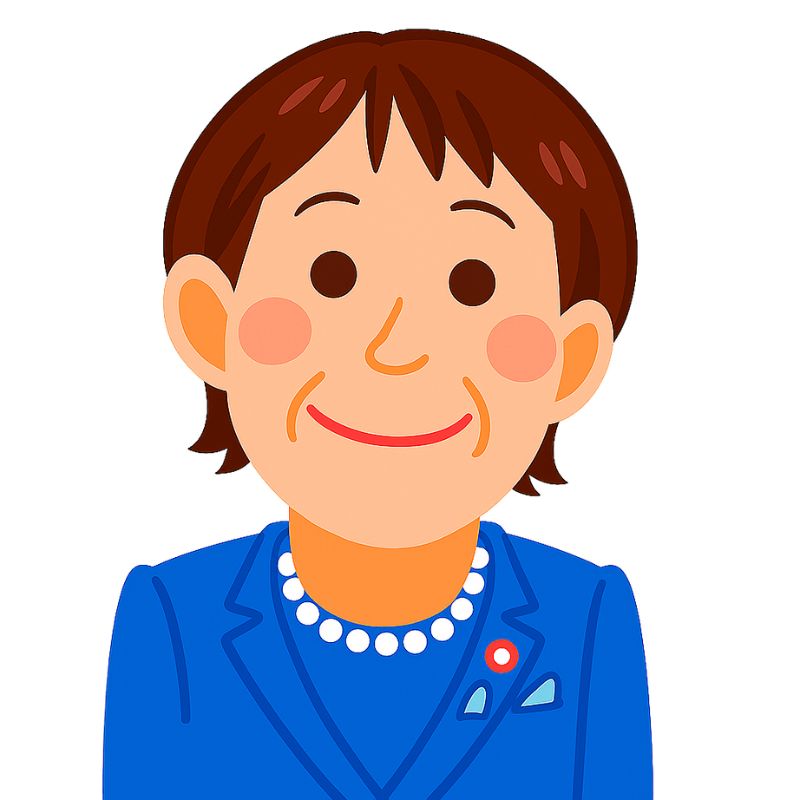 高市早苗の無表情イラスト